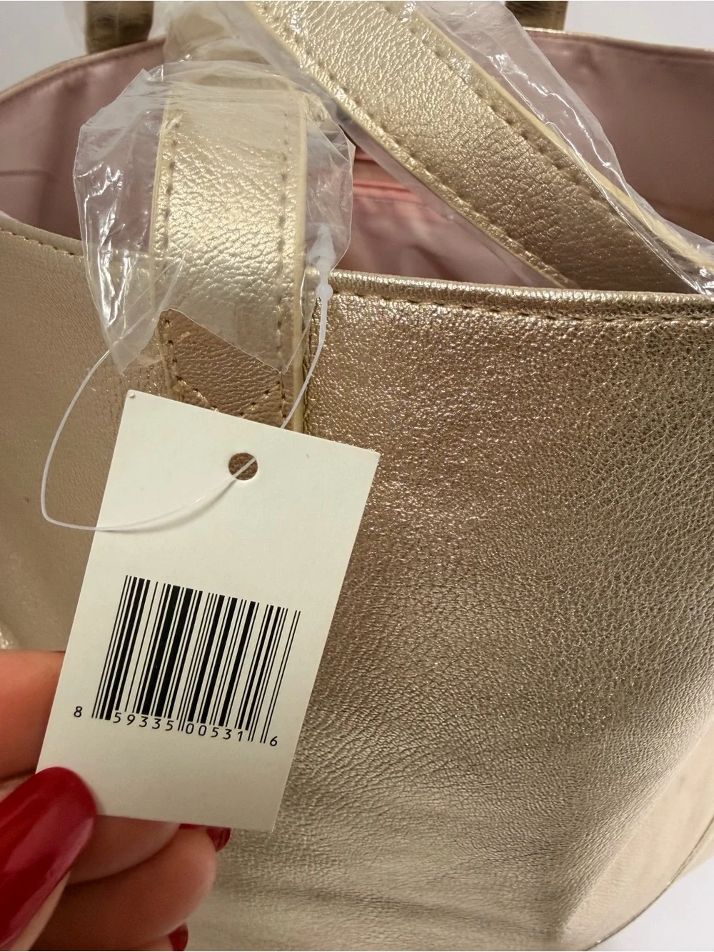 Bloomingdale's Metallic Gold Tote Bag - Picture 6 of 6